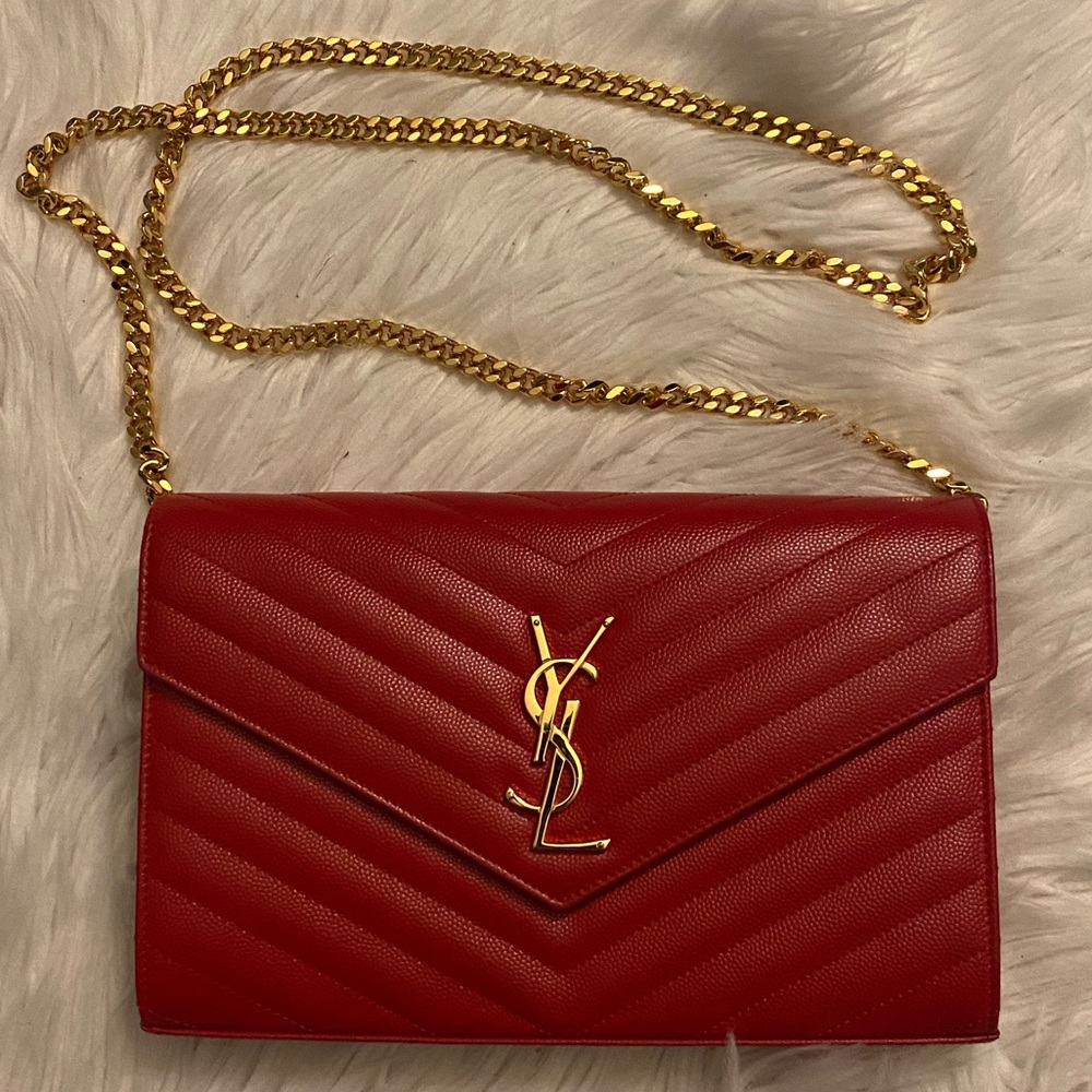 YSL Saint Laurent Monogram Chain Wallet